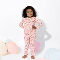 Candy Hearts Pink Bamboo Kids Pajamas