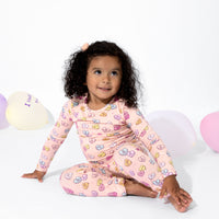 Candy Hearts Pink Bamboo Kids Pajamas