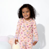Candy Hearts Pink Bamboo Kids Pajamas