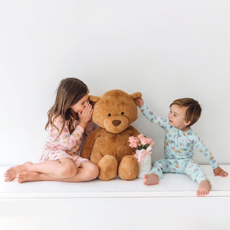 Candy Hearts Pink Bamboo Girls' Long Sleeve Dress