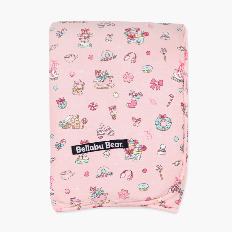 Candy Cane Lane Bamboo Sherpa Blanket