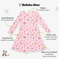 Candy Cane Lane Bamboo Girls' Long Sleeve Dress