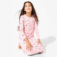 Candy Cane Lane Bamboo Girls' Long Sleeve Dress