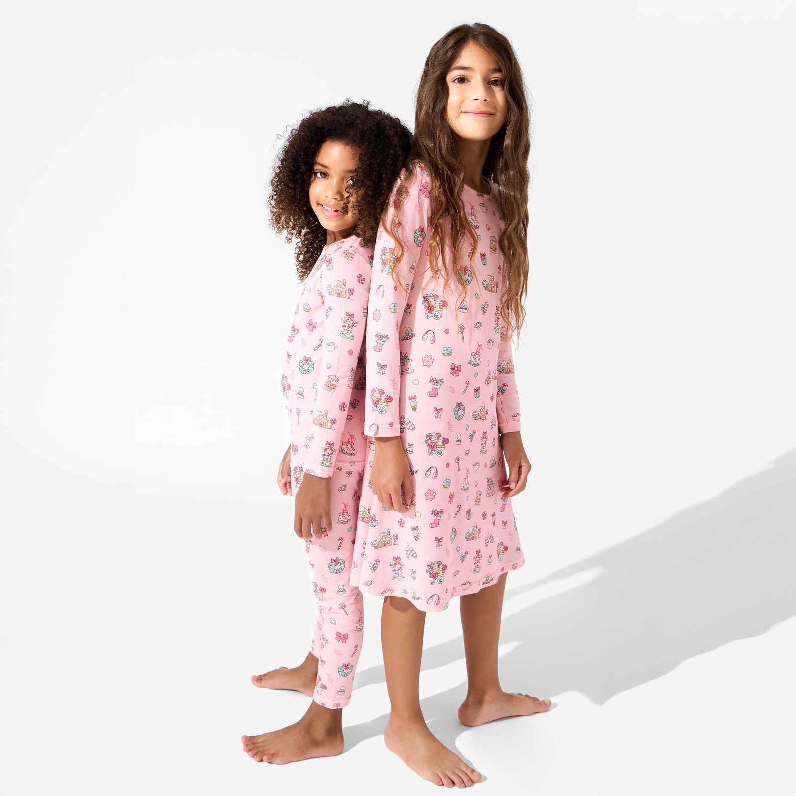 Candy Cane Lane Bamboo Girls' Long Sleeve Dress