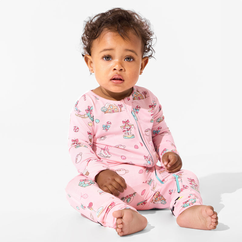 Candy Cane Lane Bamboo Convertible Footie