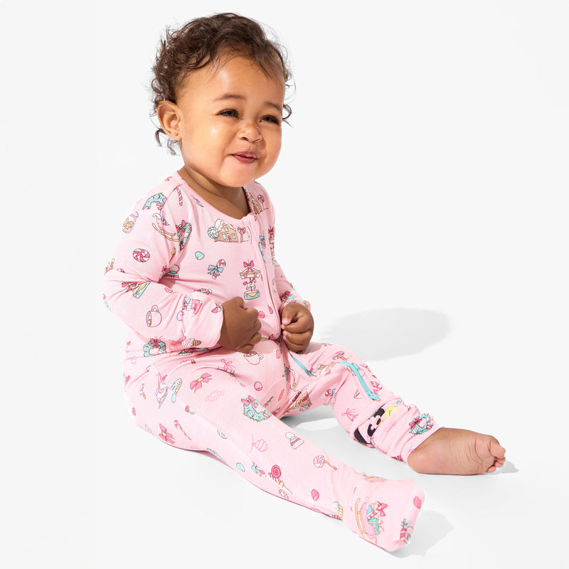 Candy Cane Lane Bamboo Convertible Footie