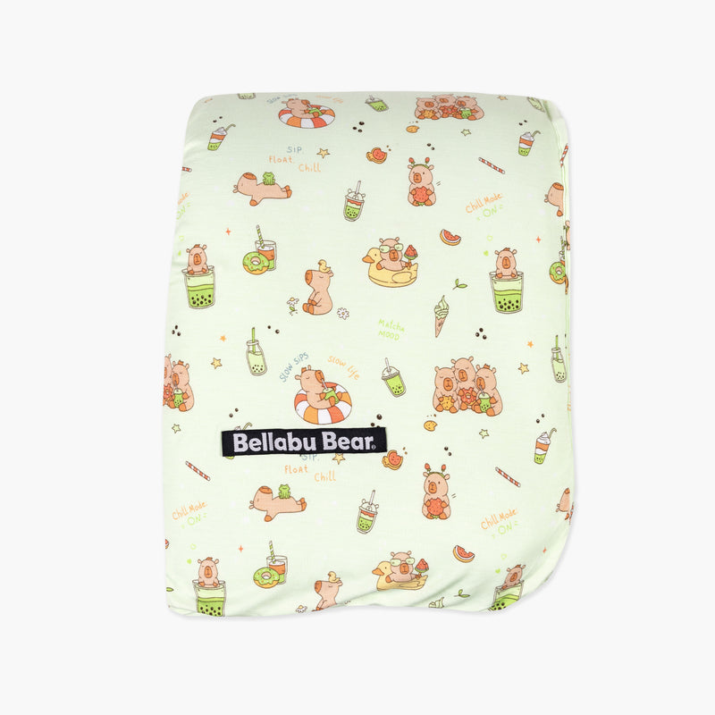 Capybara Boba Bamboo Sherpa Blanket