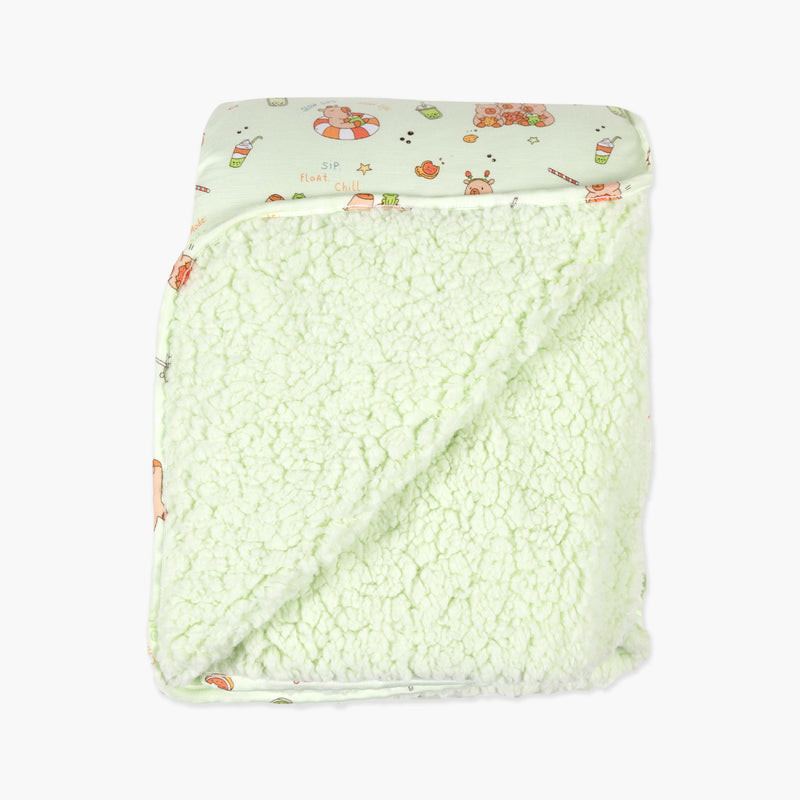 Capybara Boba Bamboo Sherpa Blanket