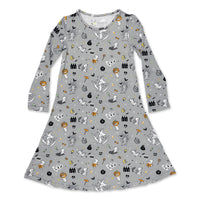 Casper Halloween Bamboo Girls' Long Sleeve Dress
