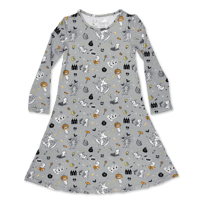 Casper Halloween Bamboo Girls' Long Sleeve Dress