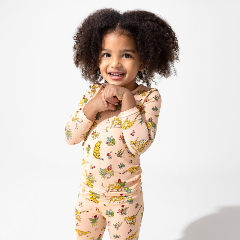 Pounce In Paradise Cheetah Bamboo Kids Pajamas