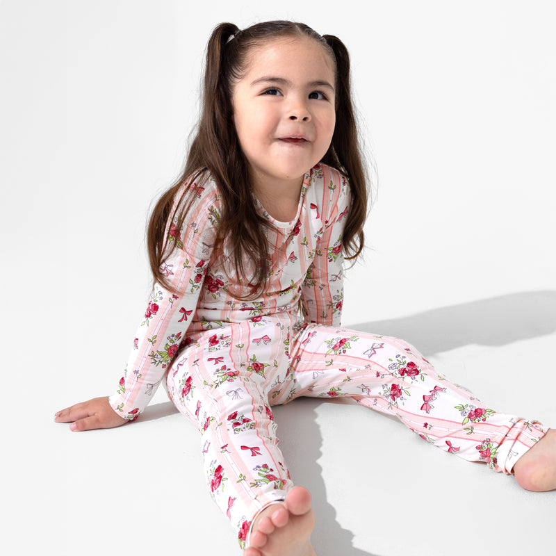 Floral Stripes Bamboo Kids Pajamas
