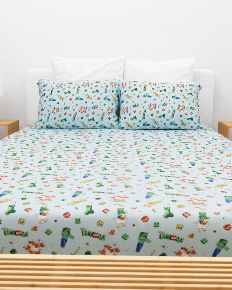 Minecraft: Chicken Jockey Bamboo Bed Sheet Set