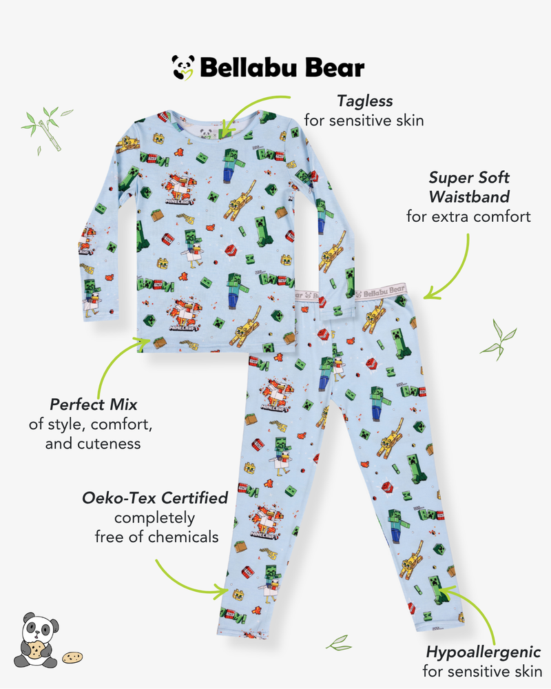 Minecraft: Chicken Jockey Bamboo Kids Pajamas