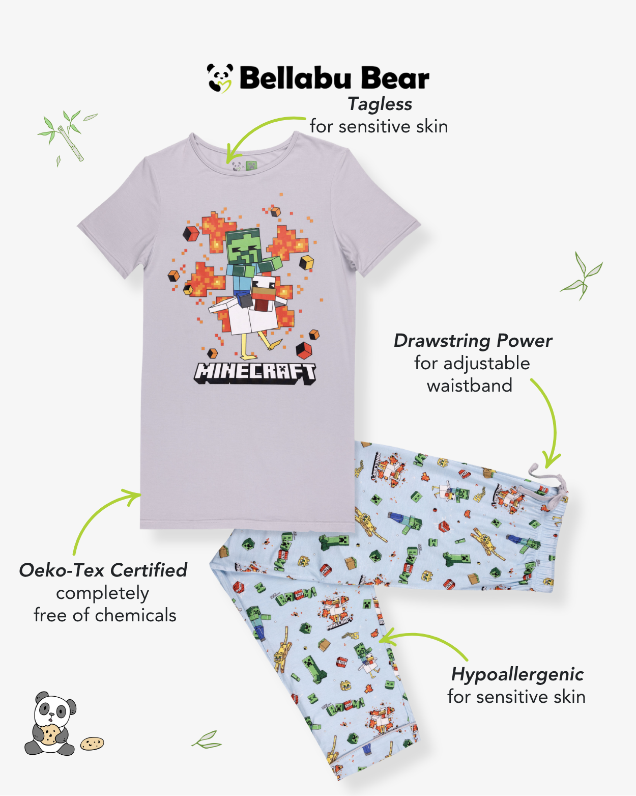 Minecraft: Chicken Jockey Bamboo Men's Pajama Set