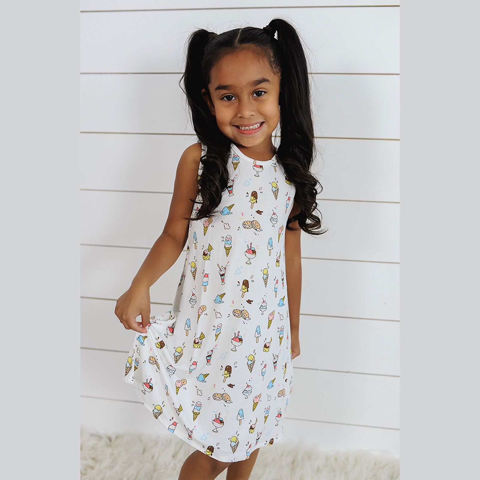 Ice Cream Bamboo Girls' Sleeveless Dress