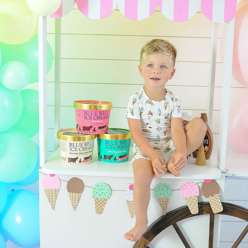Ice Cream Bamboo Kids Pajama Short Set