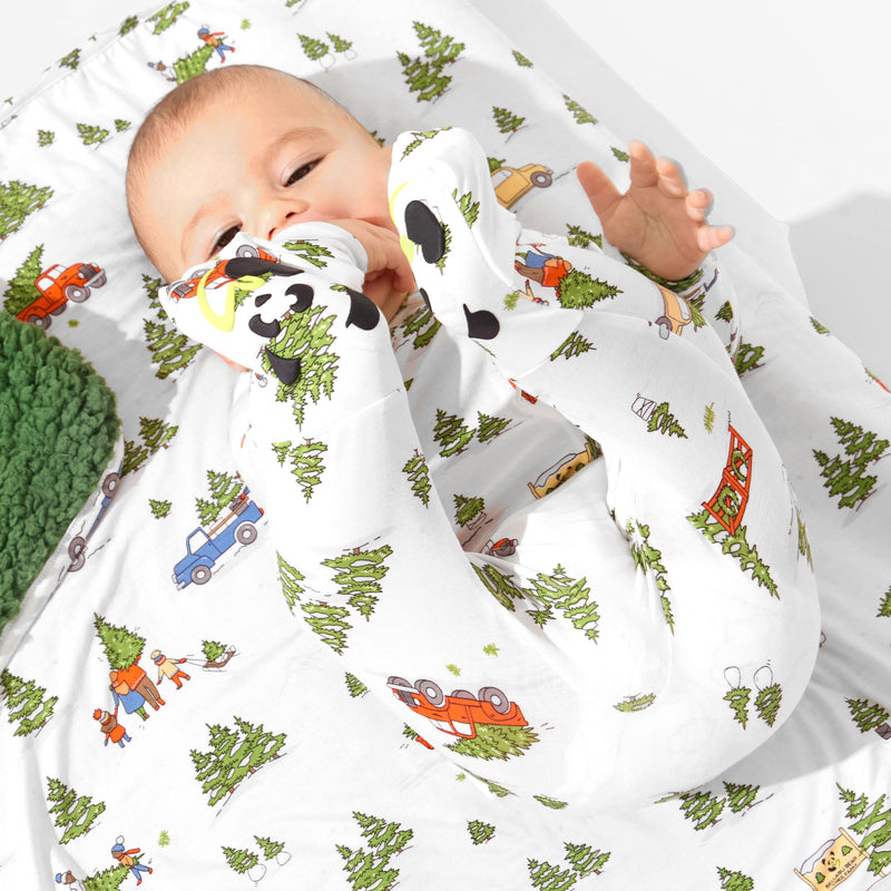 Christmas Tree Farm Bamboo Convertible Footie