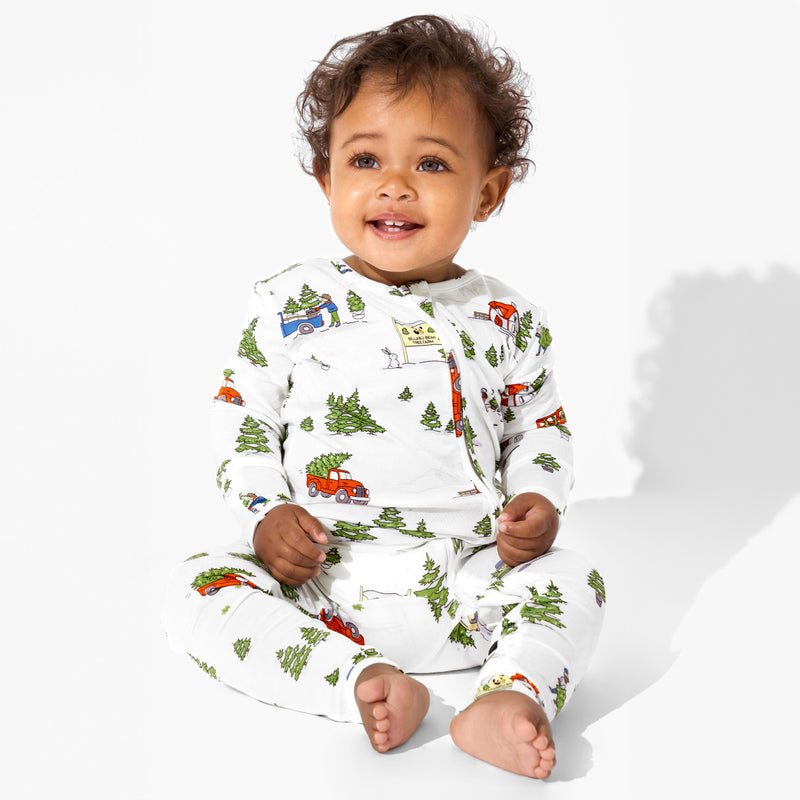 Christmas Tree Farm Bamboo Convertible Footie