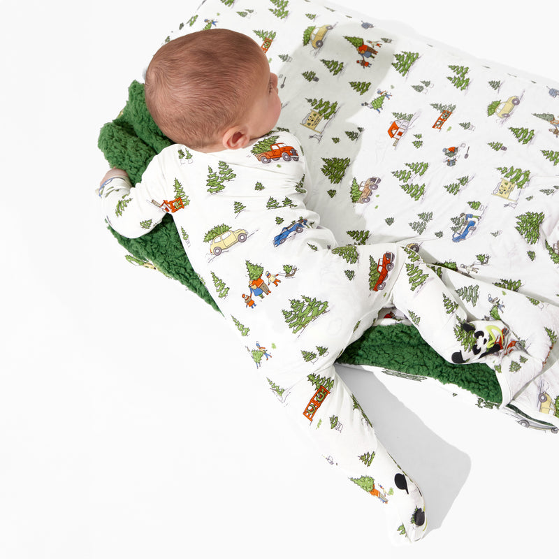 Christmas Tree Farm Bamboo Sherpa Blanket