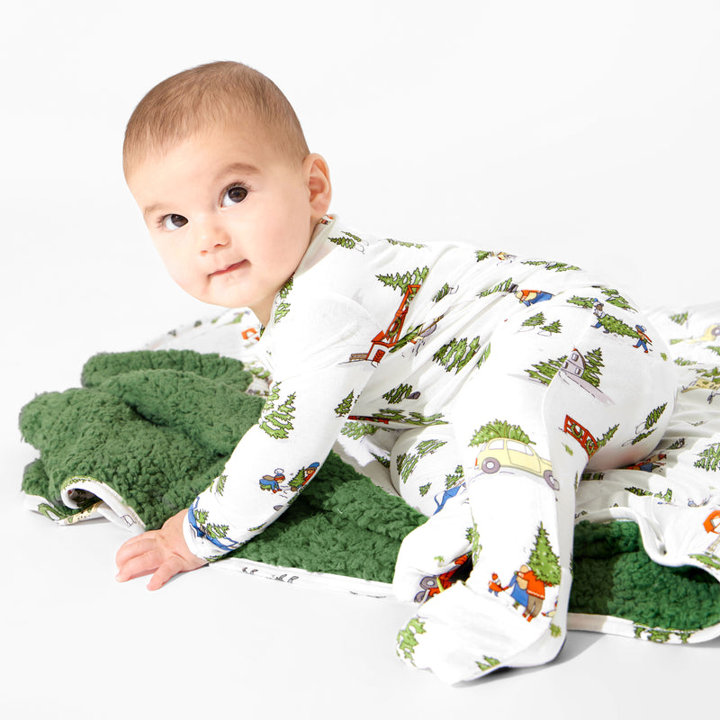 Christmas Tree Farm Bamboo Sherpa Blanket