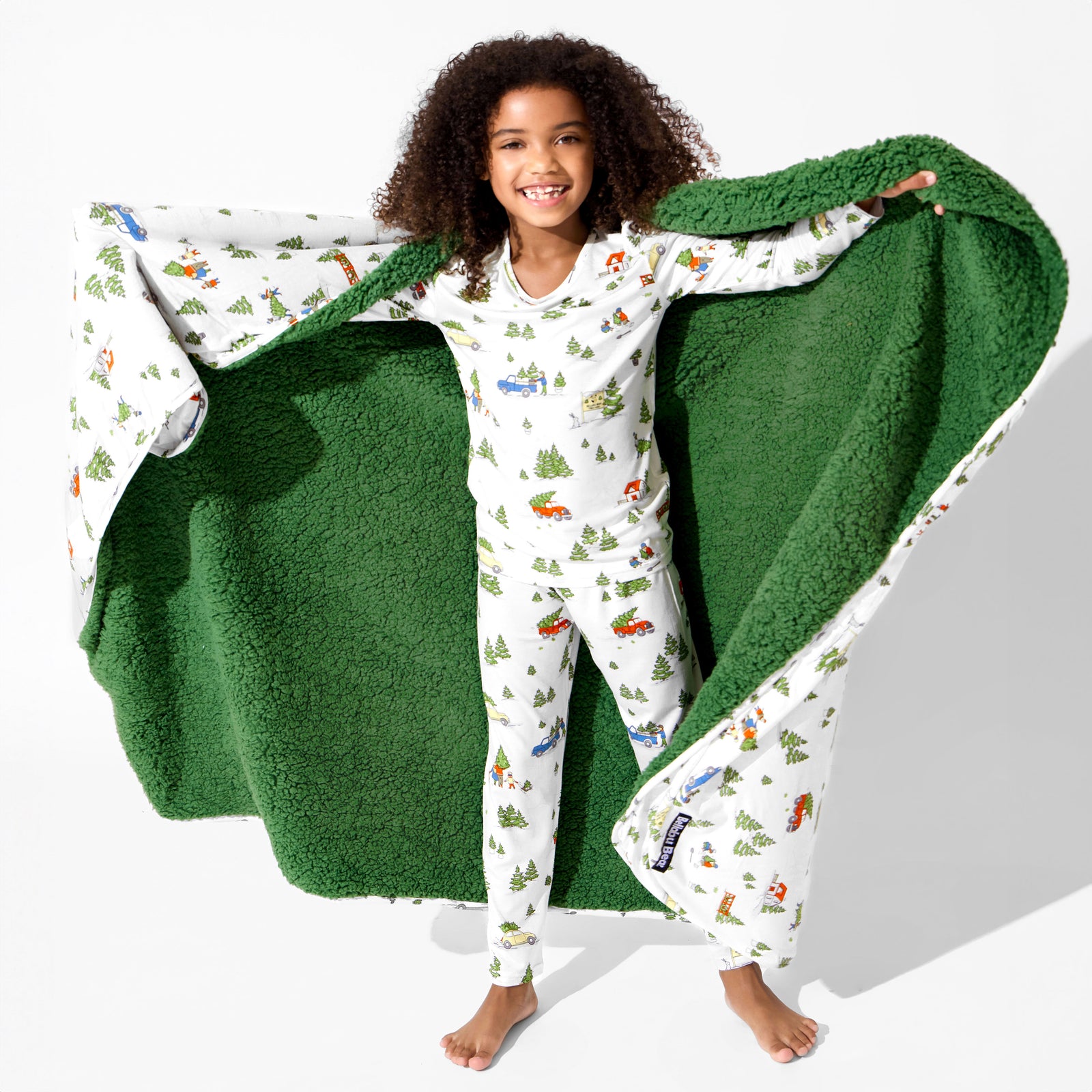 Christmas Tree Farm Bamboo Sherpa Blanket