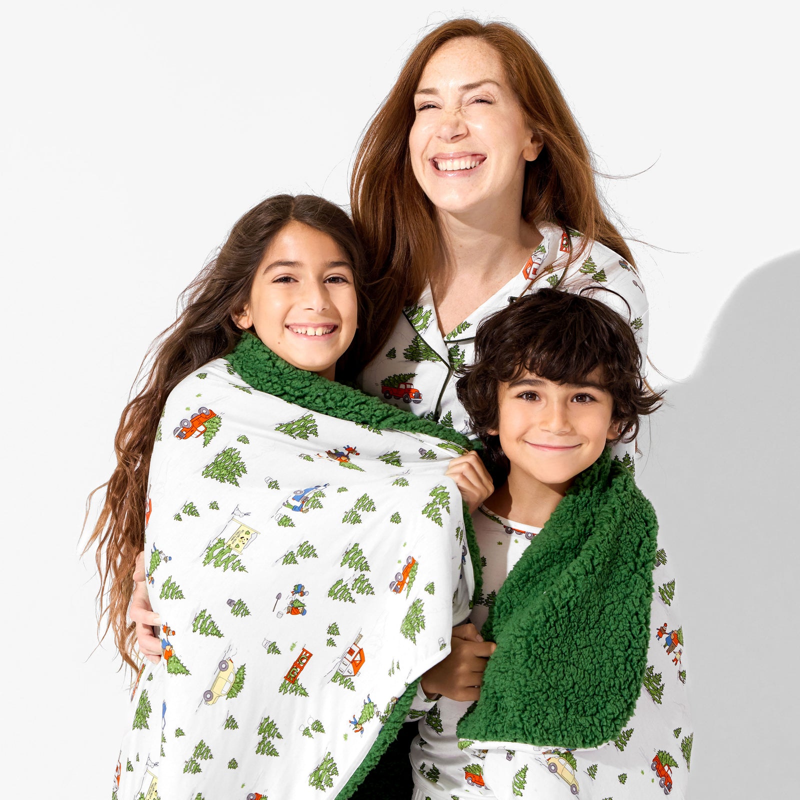Christmas Tree Farm Bamboo Sherpa Blanket