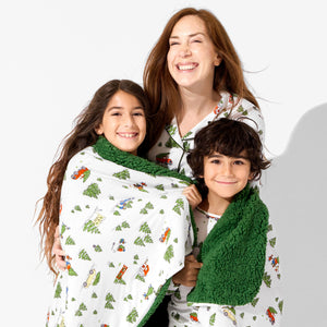 Christmas Tree Farm Bamboo Sherpa Blanket