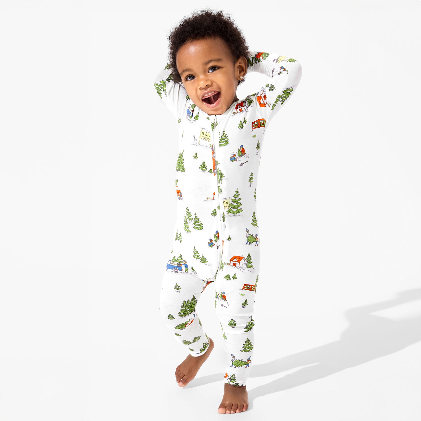 Christmas Tree Farm Bamboo Convertible Footie