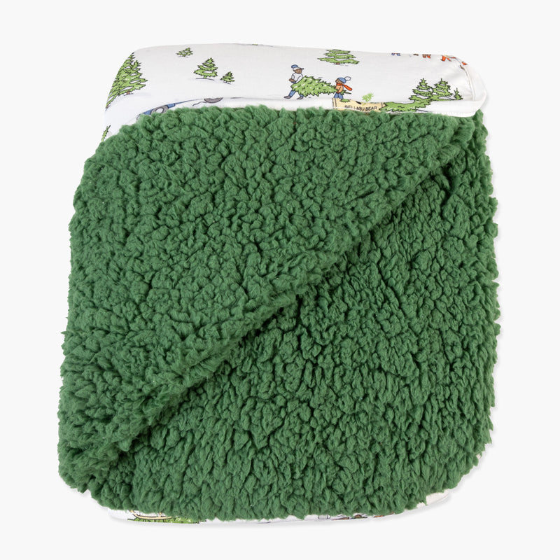 Christmas Tree Farm Bamboo Sherpa Blanket