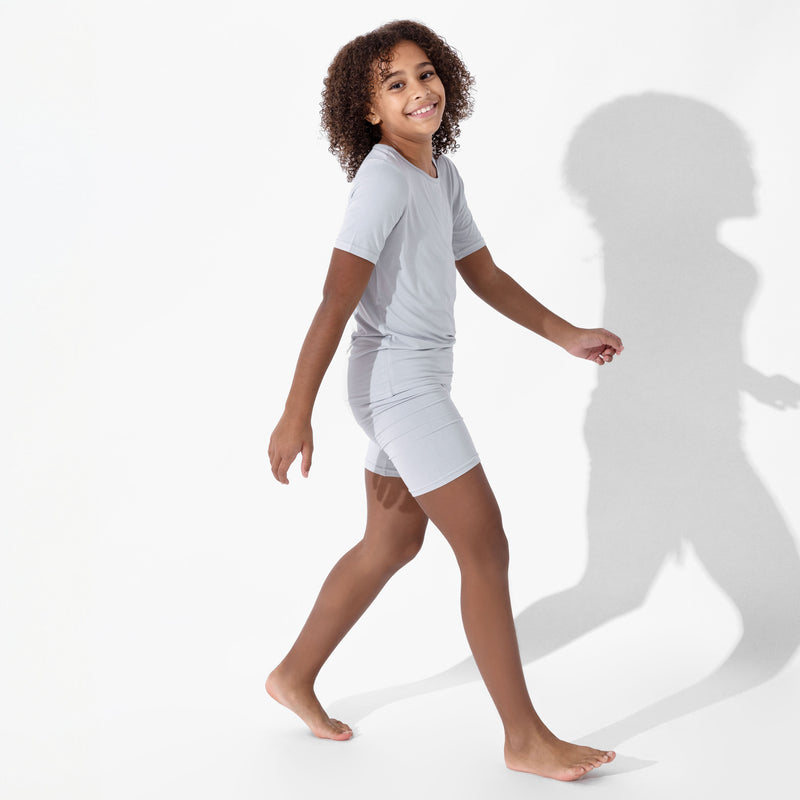 Cloud Grey Bamboo Kids Pajama Short Set