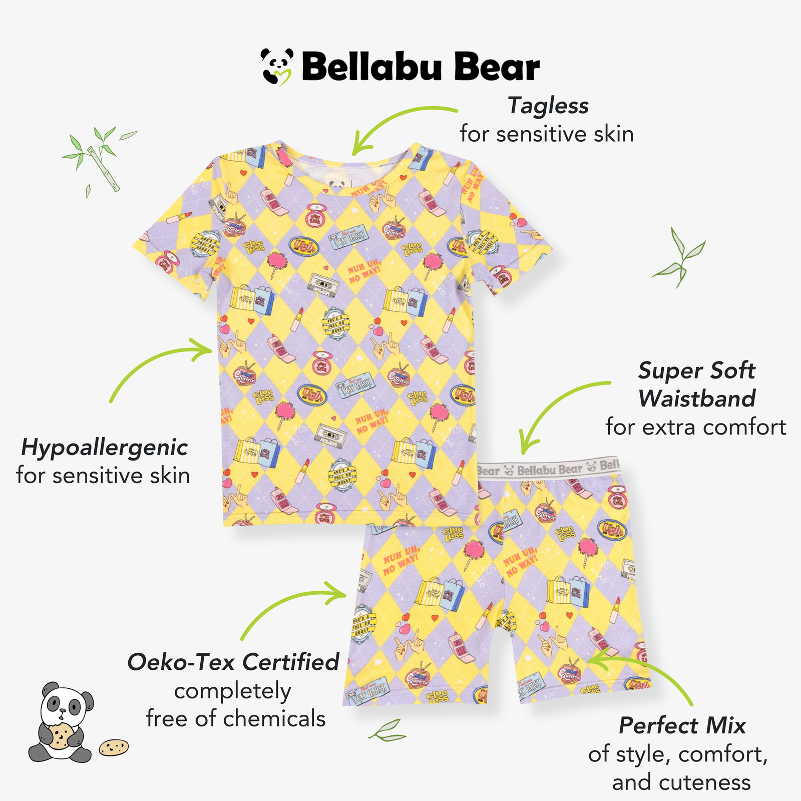 Clueless As If! Bamboo Kids Pajama Short Set