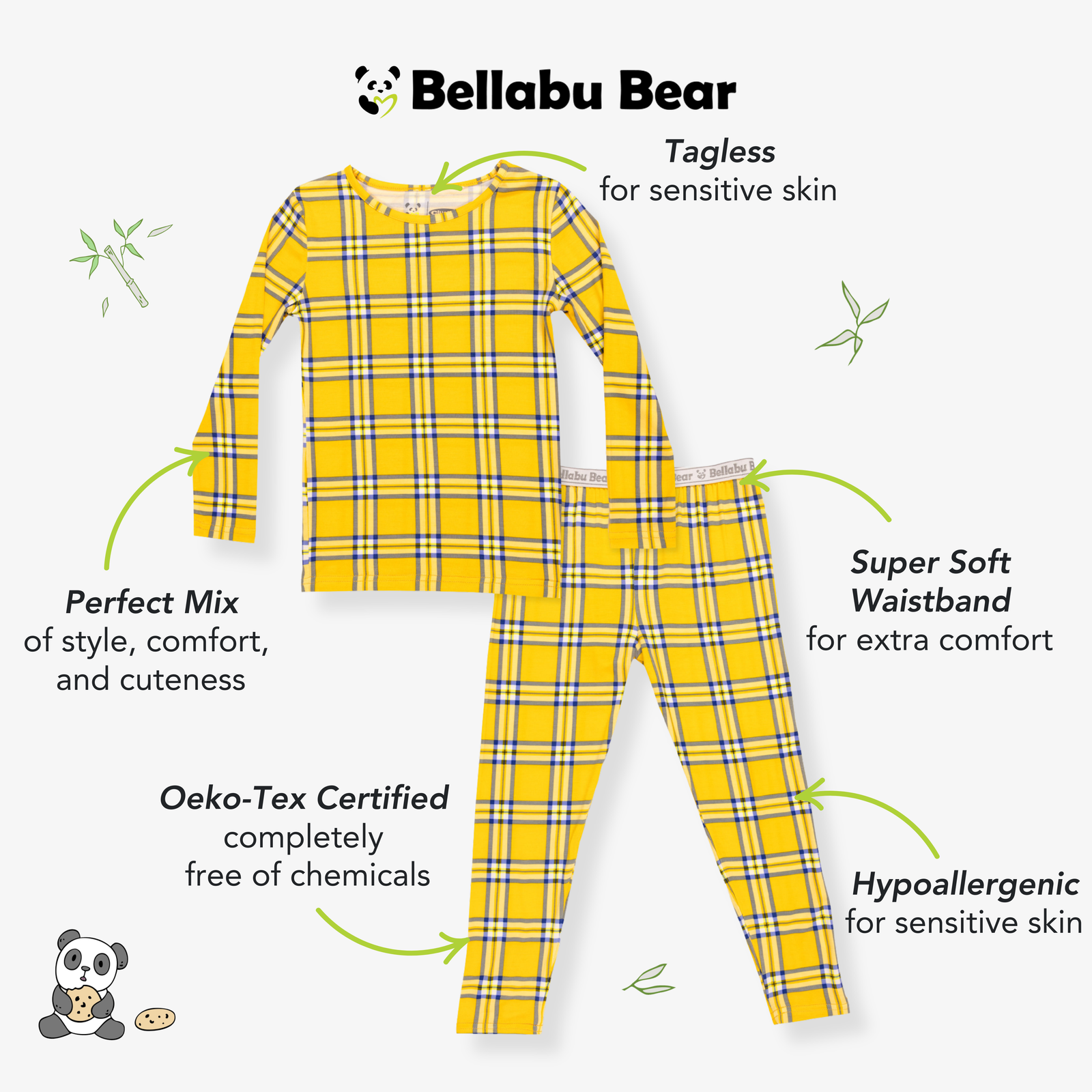 Clueless Total Betty Plaid Bamboo Kids Pajamas