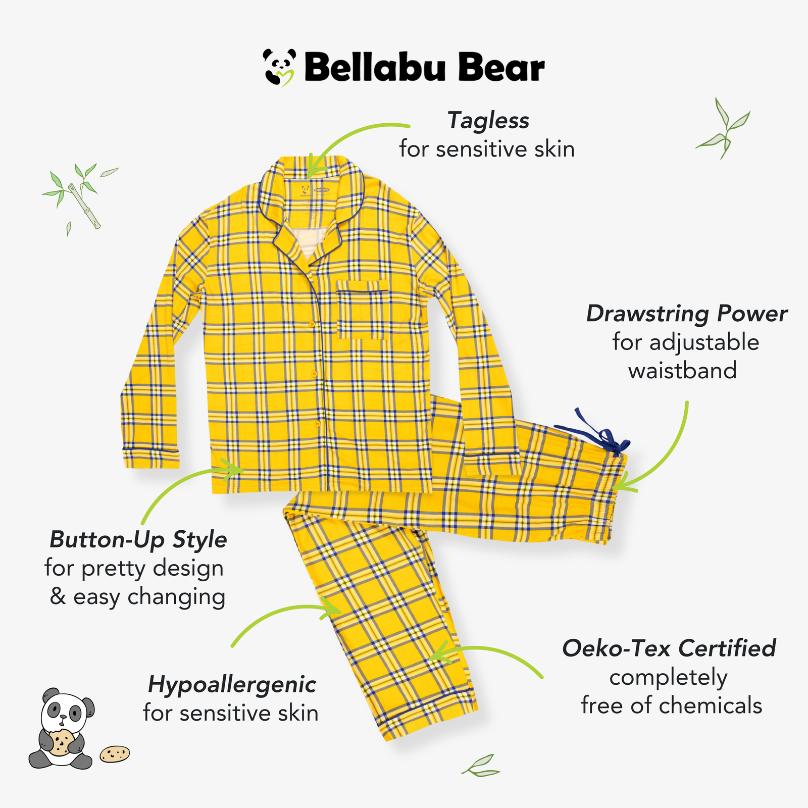 Clueless Total Betty Plaid Bamboo Women's Pajama Set