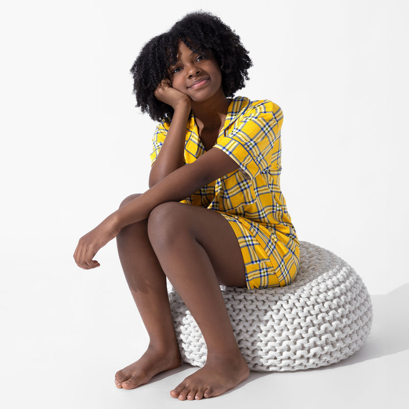 Clueless Total Betty Plaid Bamboo Women's Pajama Short Set