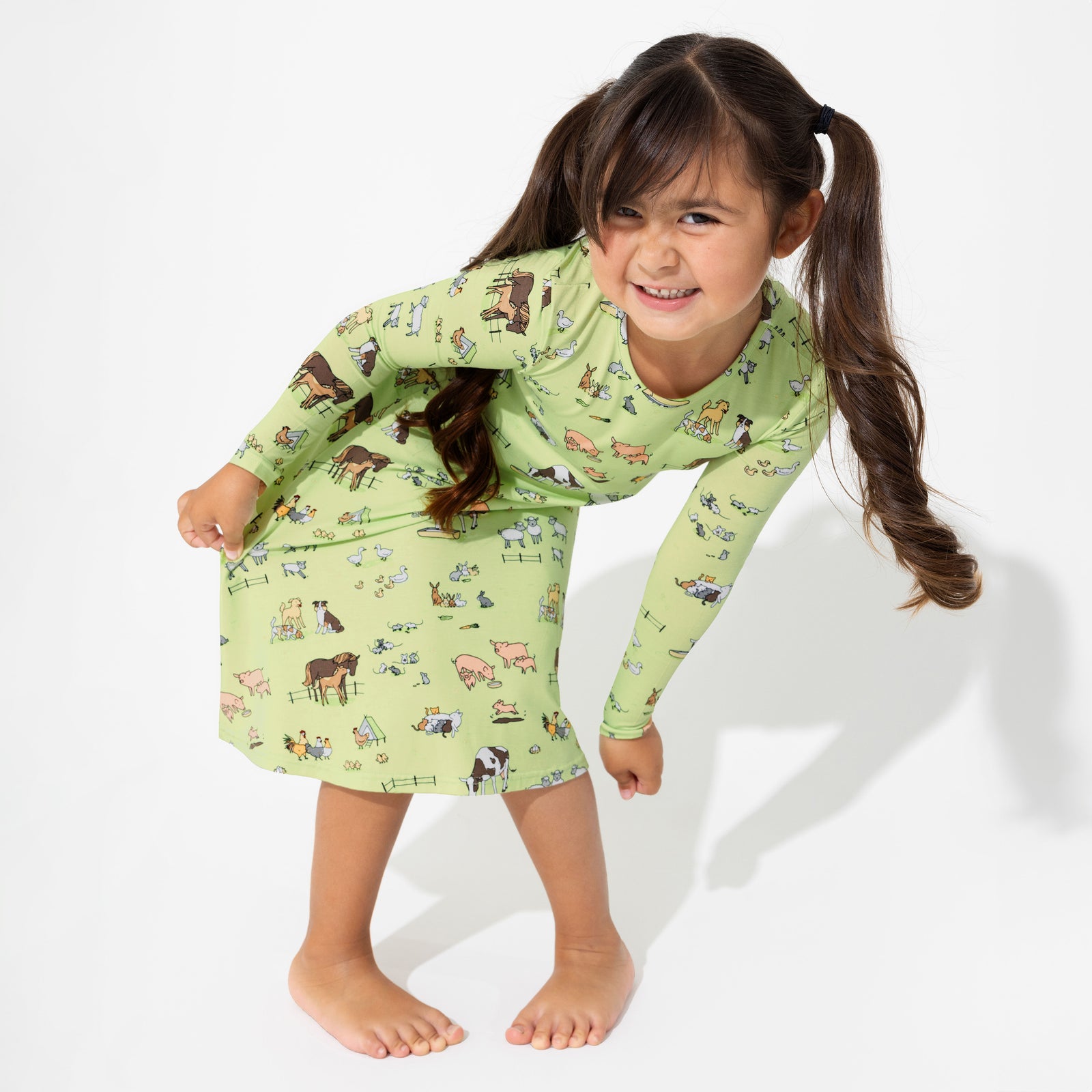 Farm Animals Bamboo Girls' Long Sleeve Dress, 18-24 Months | Bellabu Bear Farm Animals Bamboo Girls' Long Sleeve Dress, 18-24 Months | Bellabu Bear