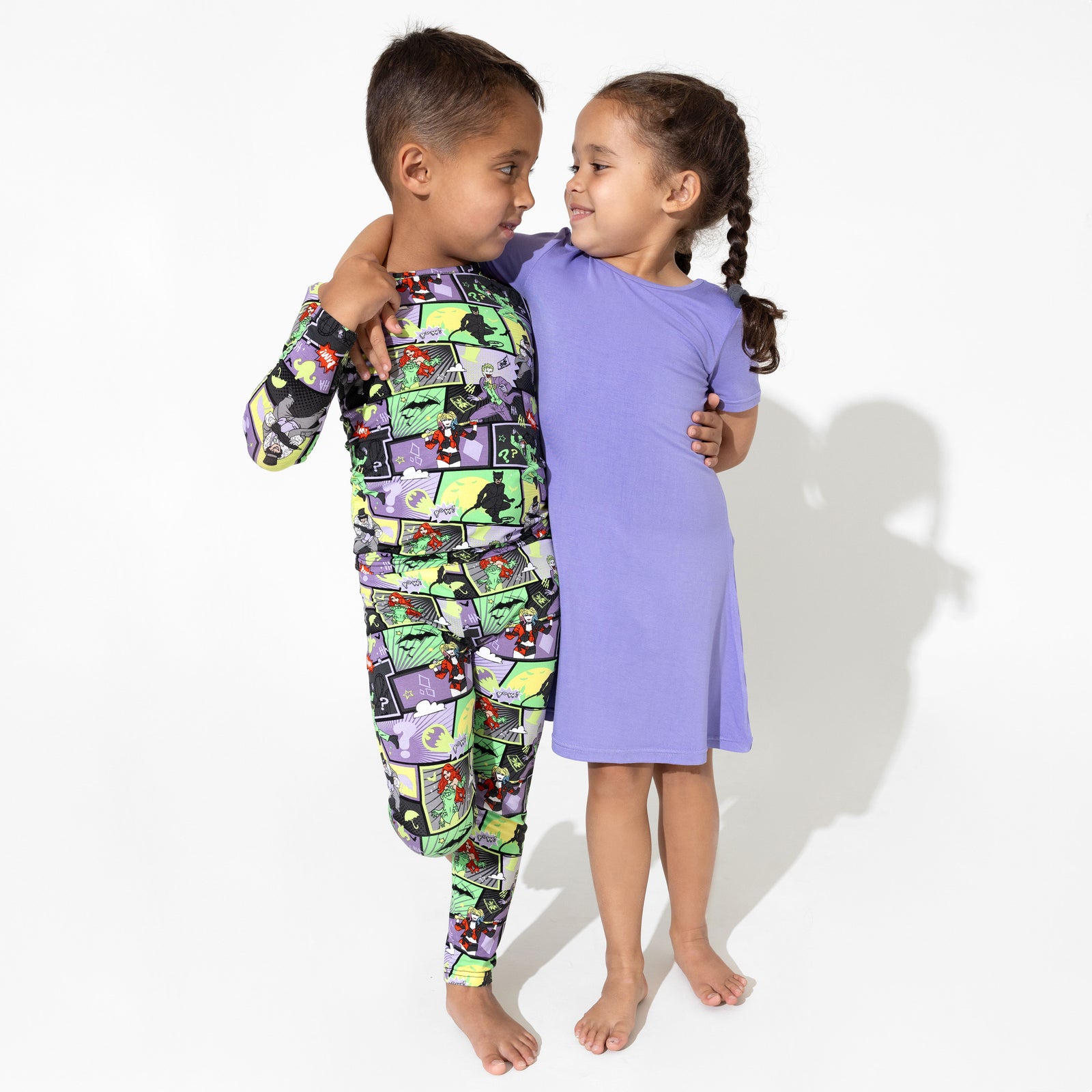 Poppin Purple Bamboo Girls' Short Sleeve Dress