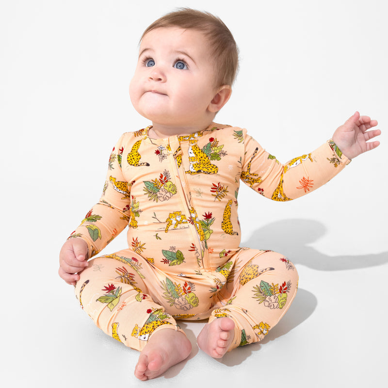 Pounce In Paradise Cheetah Bamboo Convertible Footie