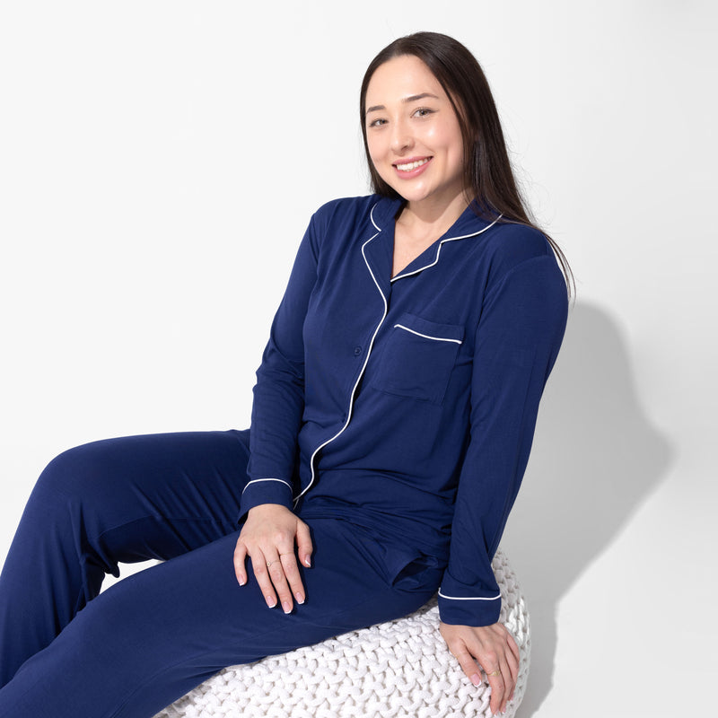 Starry Night Blue Bamboo Women's Pajama Set