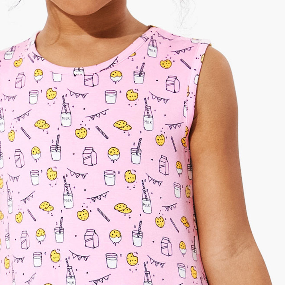 Milk & Cookies Pink Bamboo Girls' Sleeveless Dress