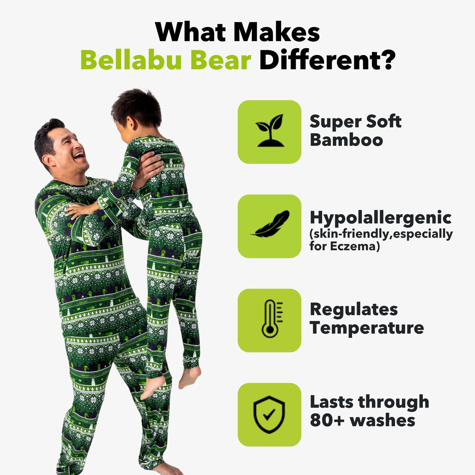 Minecraft Creeper Holiday Bamboo Girls' Long Sleeve Dress