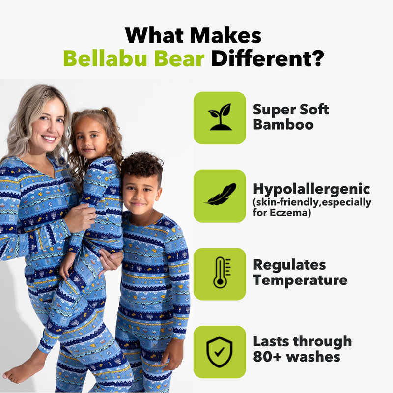 Hanukkah Fair Isle Bamboo Girls' Long Sleeve Dress