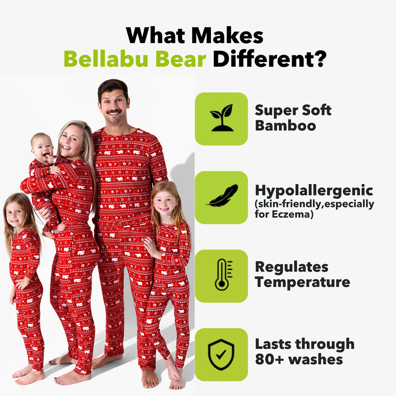 Polar Isle Red Bamboo Women's Pajama Set