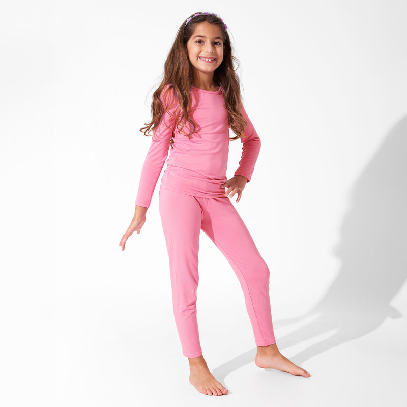 Bubblegum Pink Bamboo Kids Pajamas