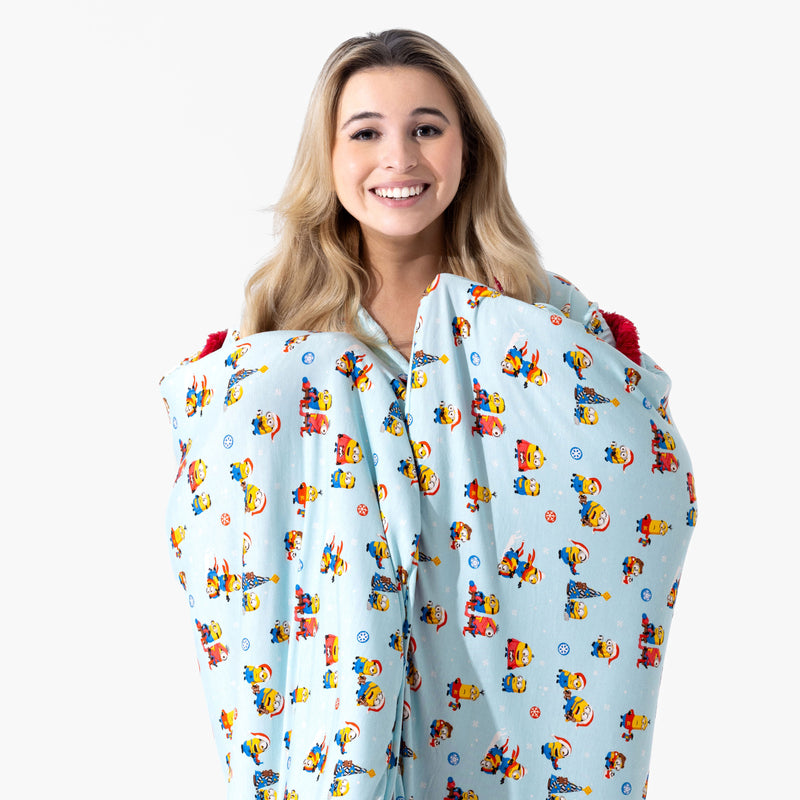Merry Minions Holiday Bamboo Sherpa Blanket