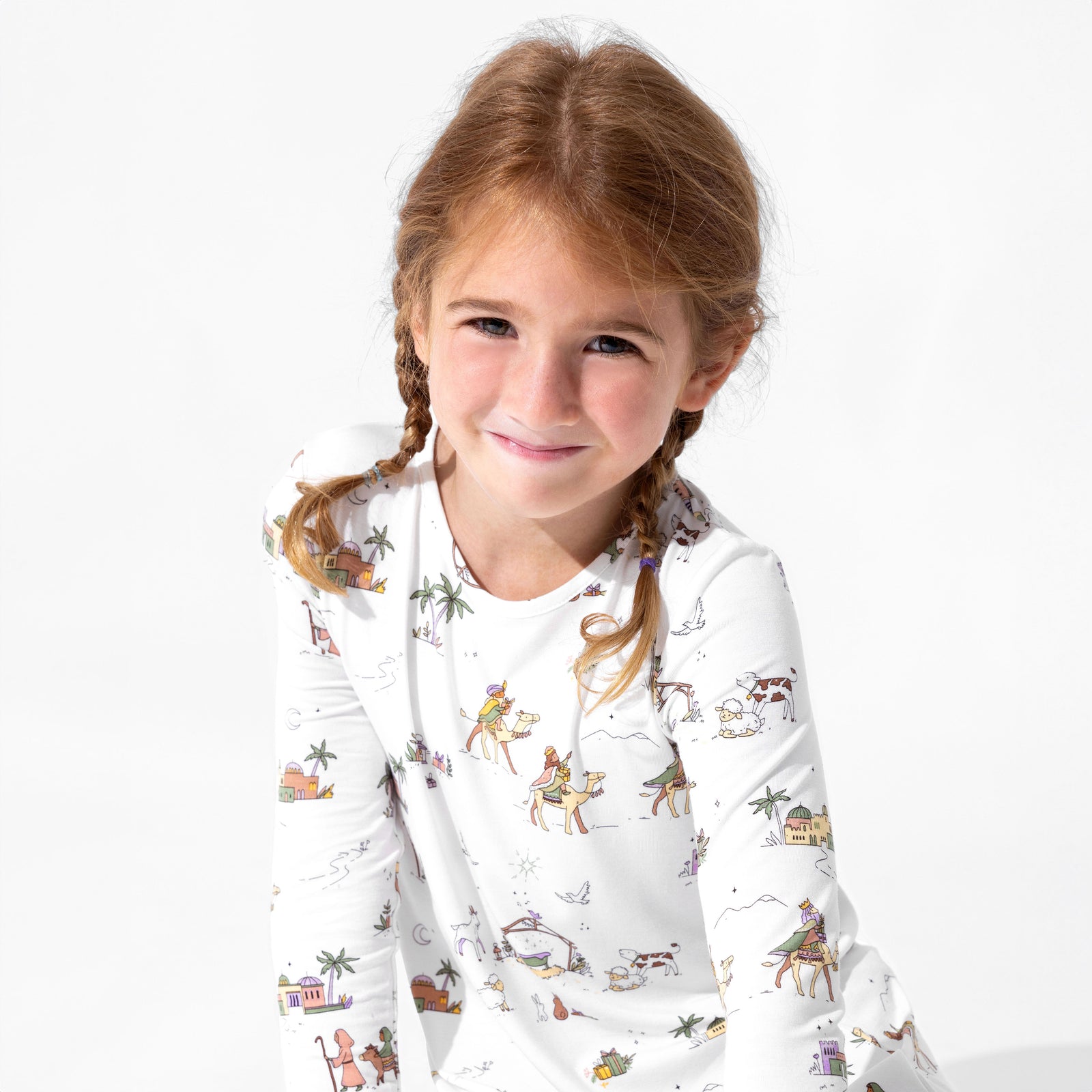 Holy Night Bamboo Girls' Long Sleeve Dress