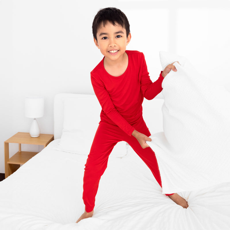 Winterberry Red Kids Bamboo Pajamas