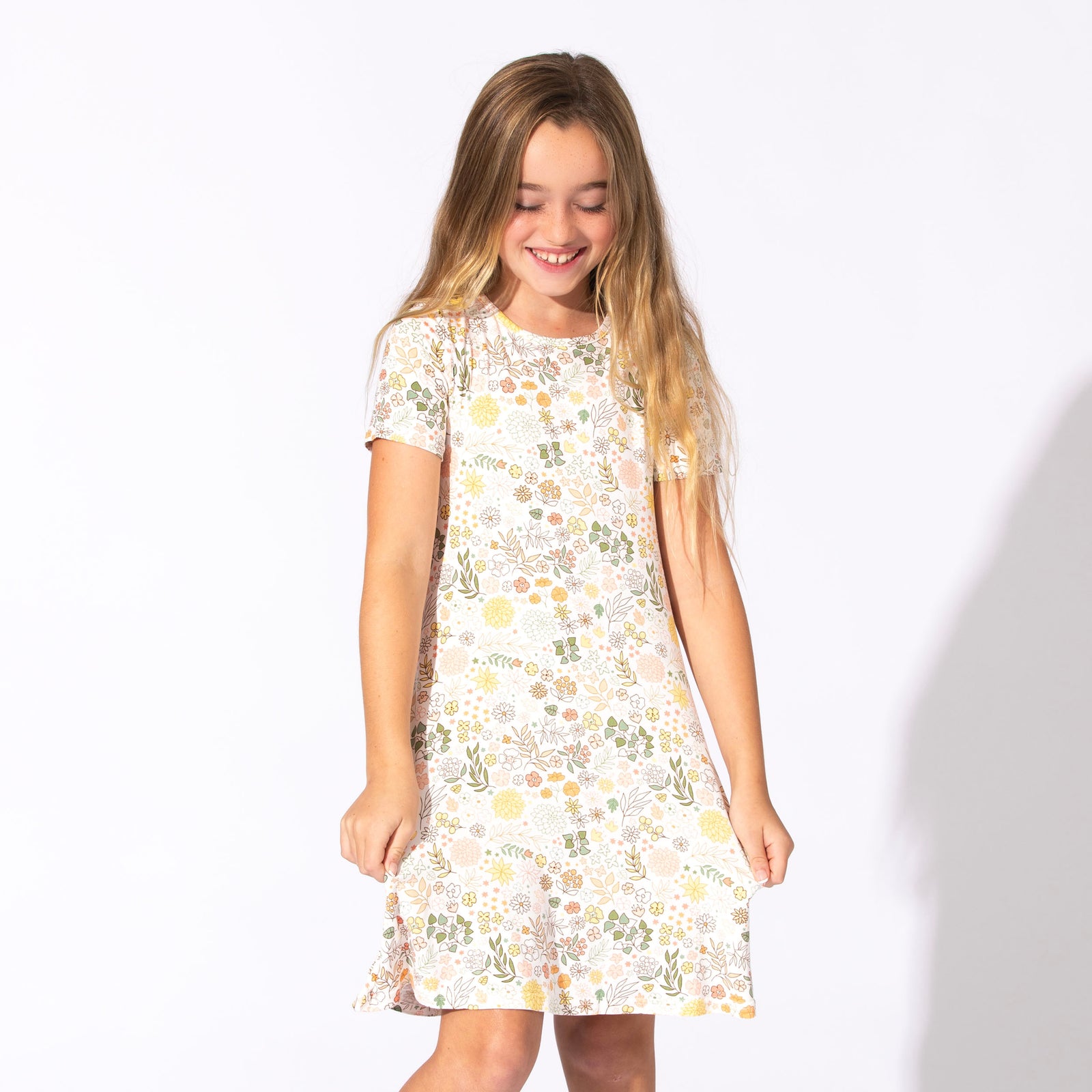 Fall Floral Bamboo Dress 7/8Y | Bellabu Bear Fall Floral Bamboo Dress 7/8Y | Bellabu Bear