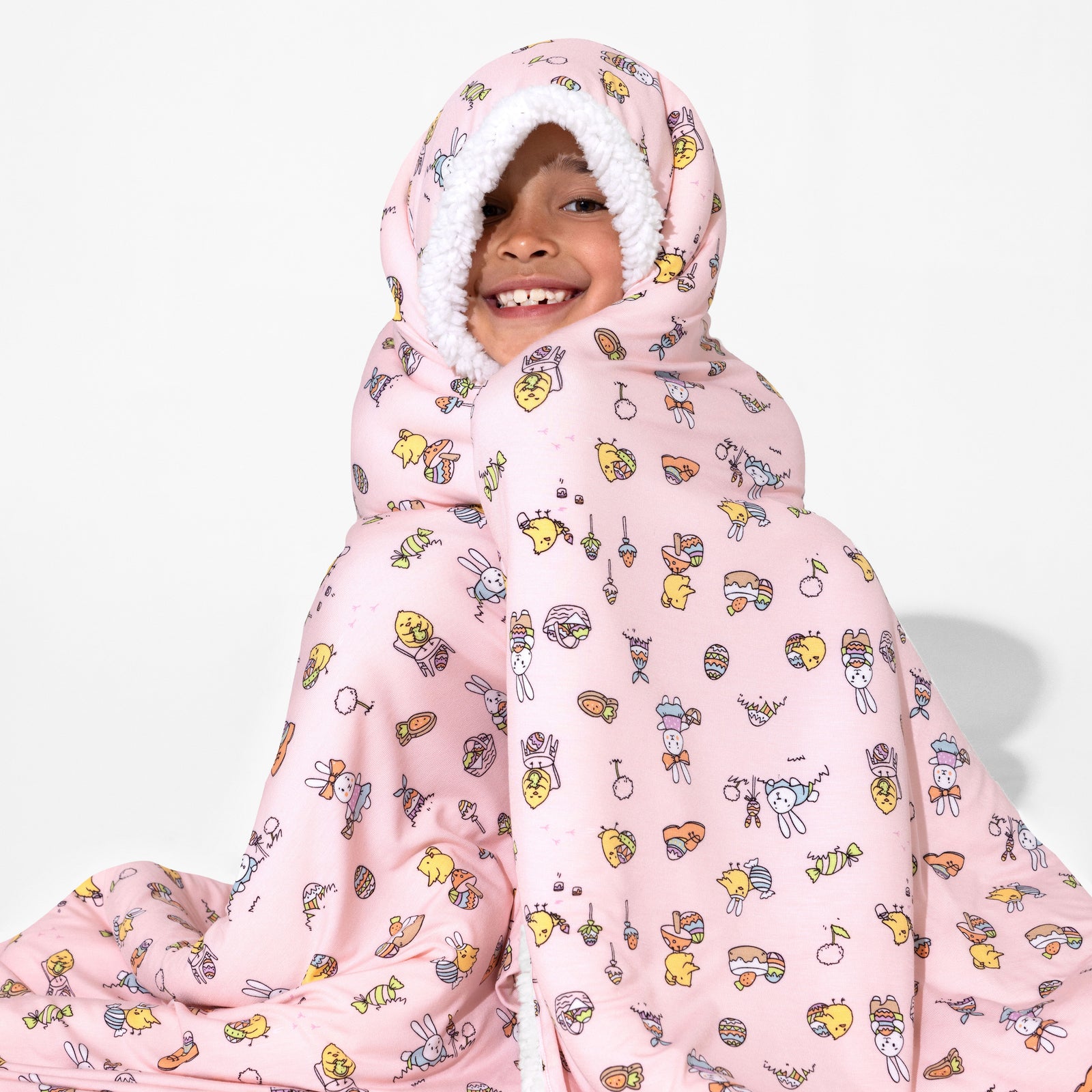 Easter Bunny Pink Bamboo Blanket
