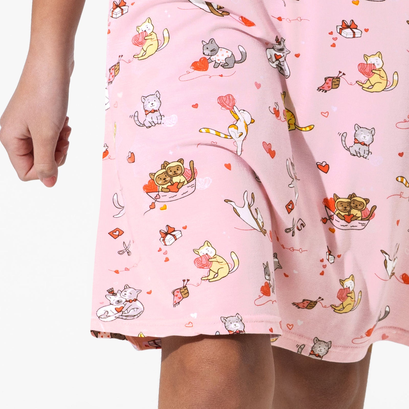 Love Kittens Bamboo Girls' Long Sleeve Dress